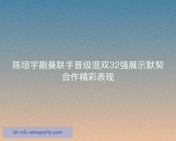 陈垣宇蒯曼联手晋级混双32强展示默契合作精彩表现